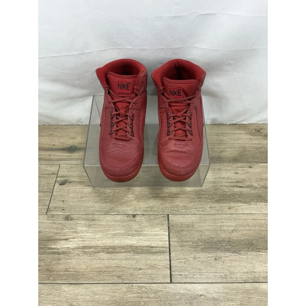 Nike‎ Air Python Gym Red Snakeskin Leather Mid Top Sneakers 705066-601 Mens